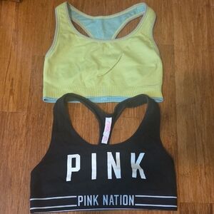 PINK Nation Sports Bras - Black and Green